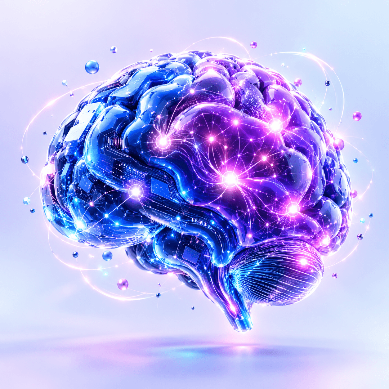 AI neural intelligence 3D render