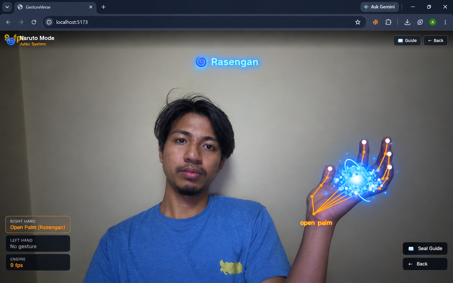 Rasengan AR Particle Interface