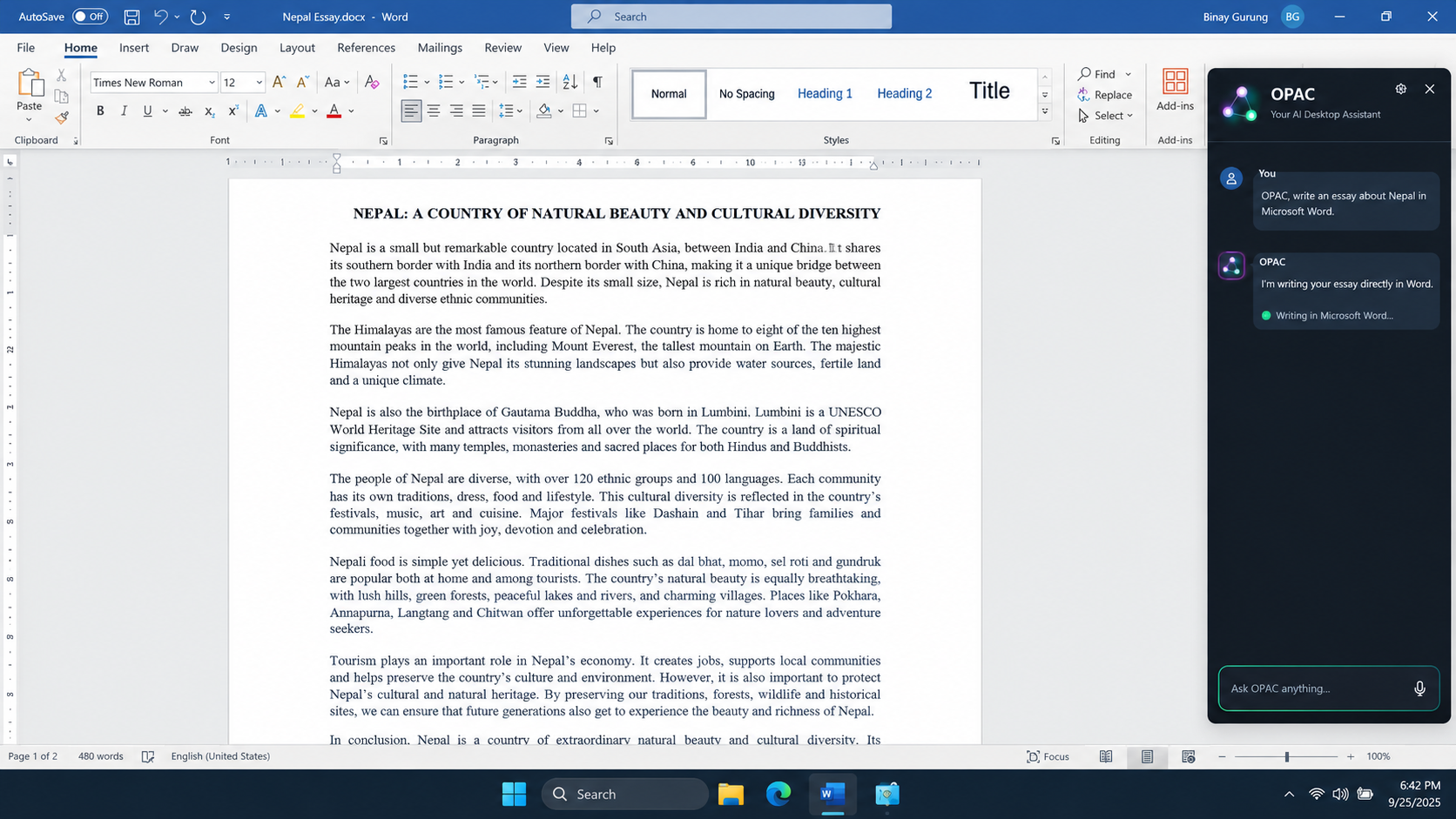 Live Microsoft Word Automation