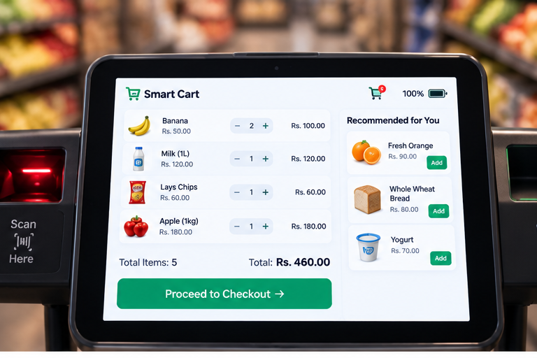 Live Item Scanning & LCD Billing